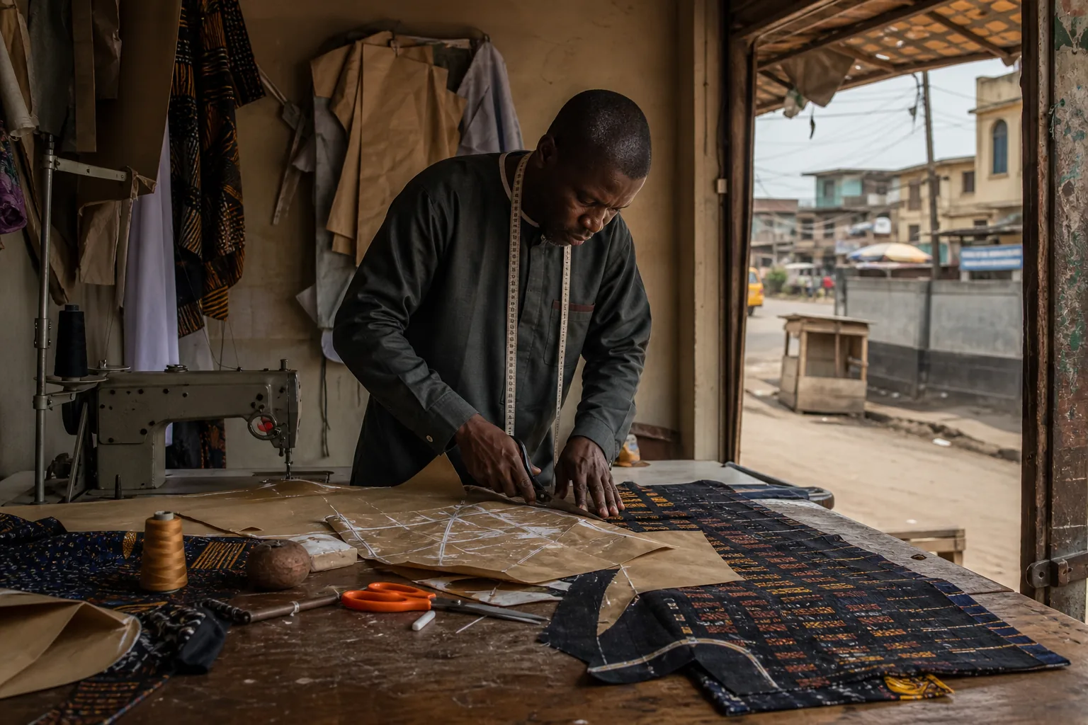 Small independent pattern cutting & tailoring studio in Lagos, Nigeria